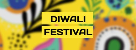 Diwali Festival Announcement on bright pattern Facebook cover Design Template