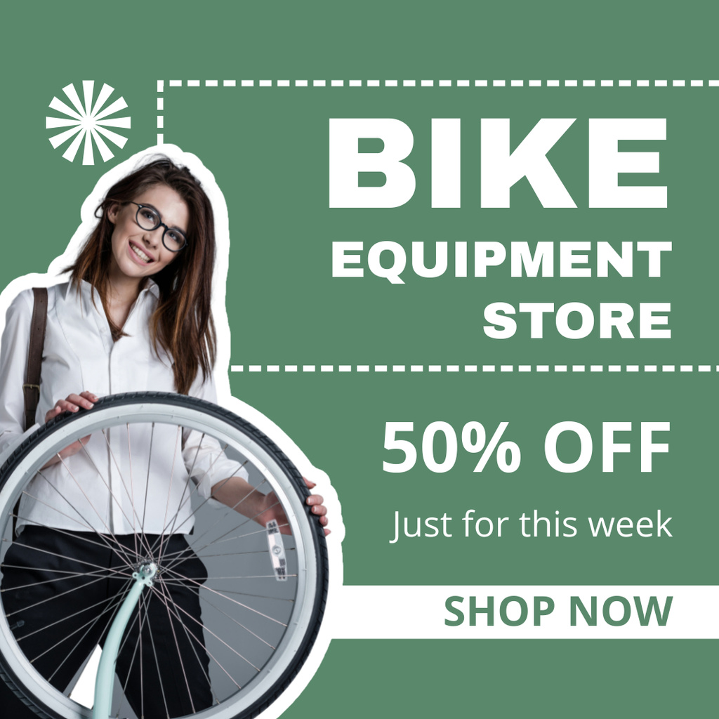 Bicycle Equipment and Accessories Store Instagram AD – шаблон для дизайна