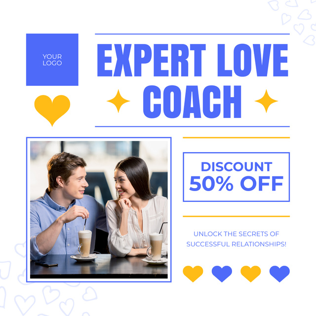 Discount on Professional Love Coaching Services Instagram Design Template
