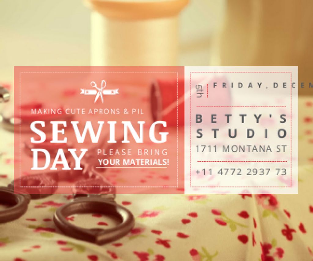 Template di design Sewing day event Large Rectangle