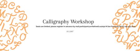 Ontwerpsjabloon van Facebook cover van Calligraphy workshop Annoucement