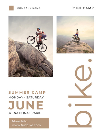 Summer bike Camp  Poster US Design Template
