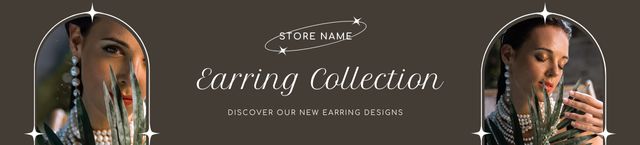Ad of New Earrings Collection Ebay Store Billboard Modelo de Design
