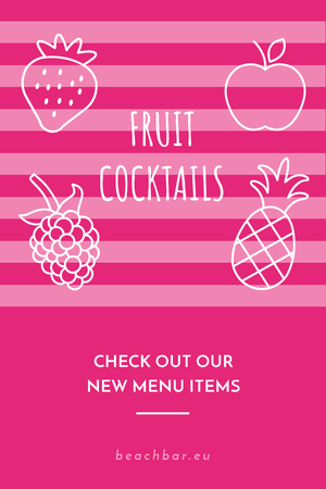 Platilla de diseño Fruit Cocktails Offer in Pink Pinterest
