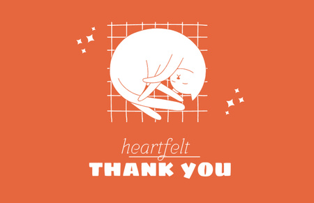 Симпатичная благодарственная фраза с отдыхающей кошкой Thank You Card 5.5x8.5in – шаблон для дизайна