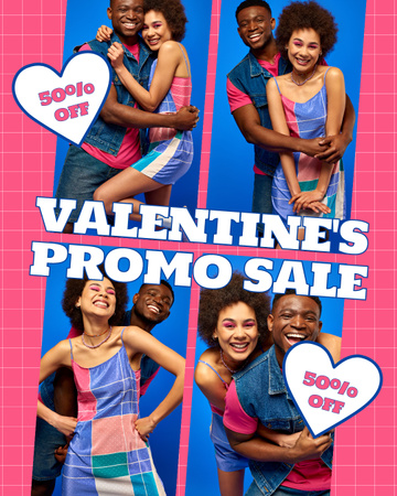 Plantilla de diseño de Oferta de venta promocional del día de San Valentín para ropa Instagram Post Vertical 