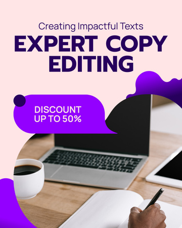 Impactful And Expert Editing With Discount Offer Instagram Post Vertical Design Template
