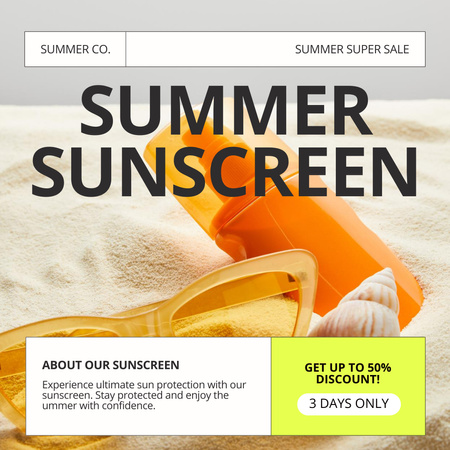Platilla de diseño Summer Sunscreens Sale Instagram