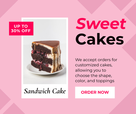 Sweet Cakes to Order Facebook Design Template