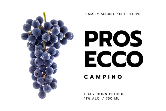 Wine ad with grapes in black Label Modelo de Design