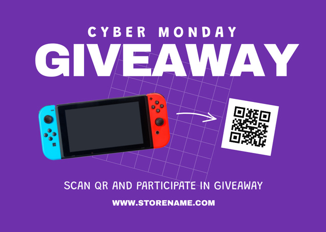 Template di design Cyber Monday Giveaway Announcement Card