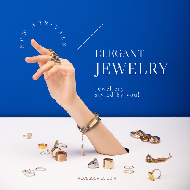New Arrivals of Elegant Jewelry Instagram tervezősablon