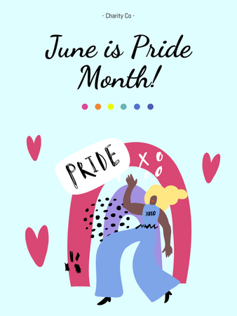 Pride Month Celebration Announcement Poster US Design Template