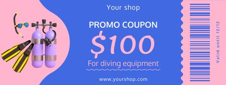 Scuba Diving Equipment Offer Ad Couponデザインテンプレート