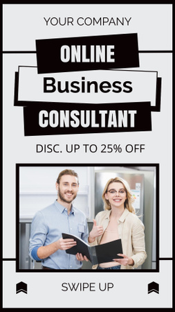 Discount Offer on Online Business Consulting Services Instagram Story Design Template