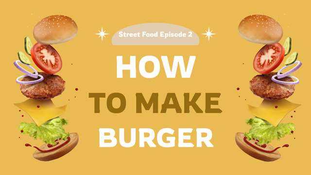 Blog about How to Make Burger Youtube Thumbnail Modelo de Design