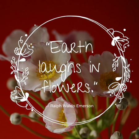 Ontwerpsjabloon van Animated Post van Inspirerend citaat over aarde en bloemen