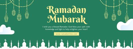 Ramadan Mubarak Facebook Green Cover Facebook cover Design Template