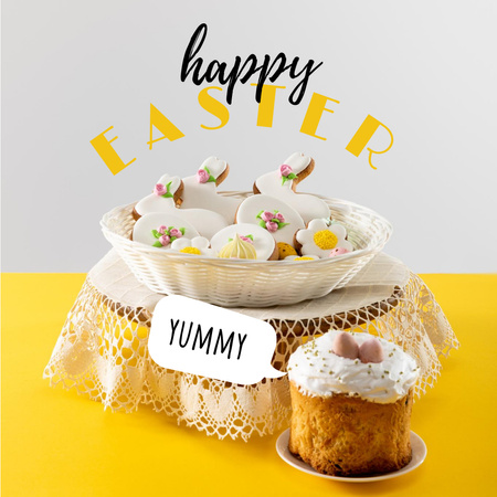 Designvorlage Hausgemachte Kuchen für Ostern für Instagram