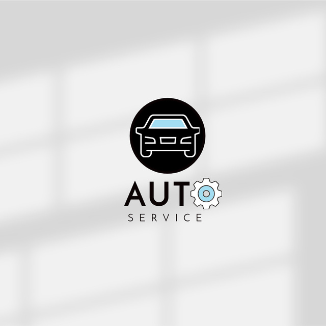 Auto Service Ad with Black Car Logo 1080x1080px Tasarım Şablonu