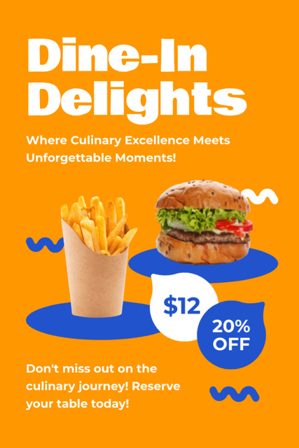 Ad of Dine-In Food Delights Tumblr Design Template