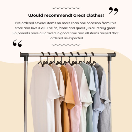 Áttekintés a különböző pólós ruhákról Instagram tervezősablon