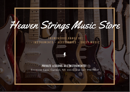 Template di design Music Store Offer with Guitars Card