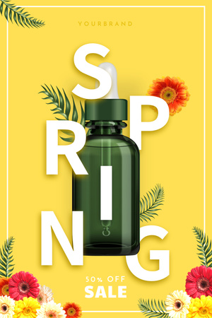 Natural Skin Care Spring Sale Announcement Pinterest Design Template