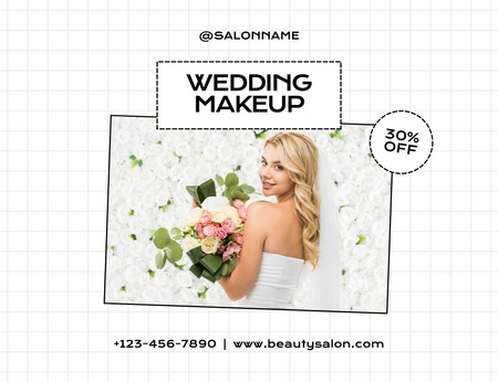 Discount on Bridal Makeup Services Thank You Card 5.5x4in Horizontal Design Template