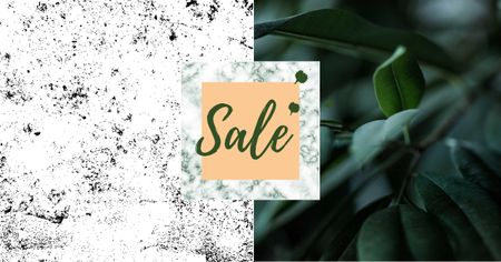 Sale Announcement with Green Plant Facebook AD Modelo de Design