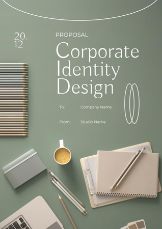 Anúncio de Design de Identidade Corporativa Proposal Modelo de Design