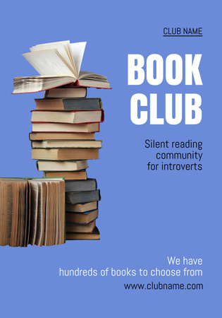 Silent Book Club for Introverts Poster 28x40in Design Template