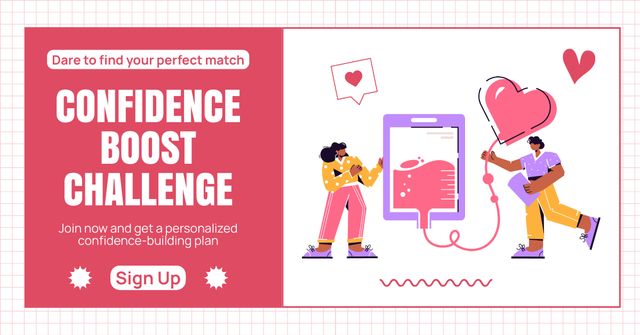 Designvorlage Confidence Boost Challenge for Perfect Match für Facebook AD