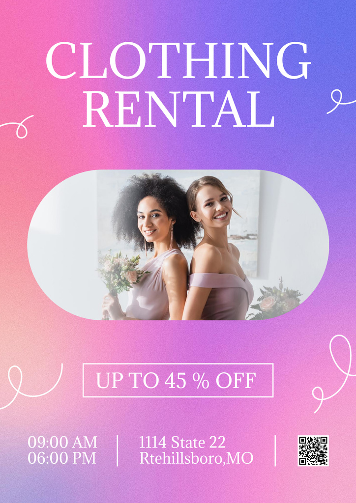 Rental clothes for bridesmaids Poster Πρότυπο σχεδίασης