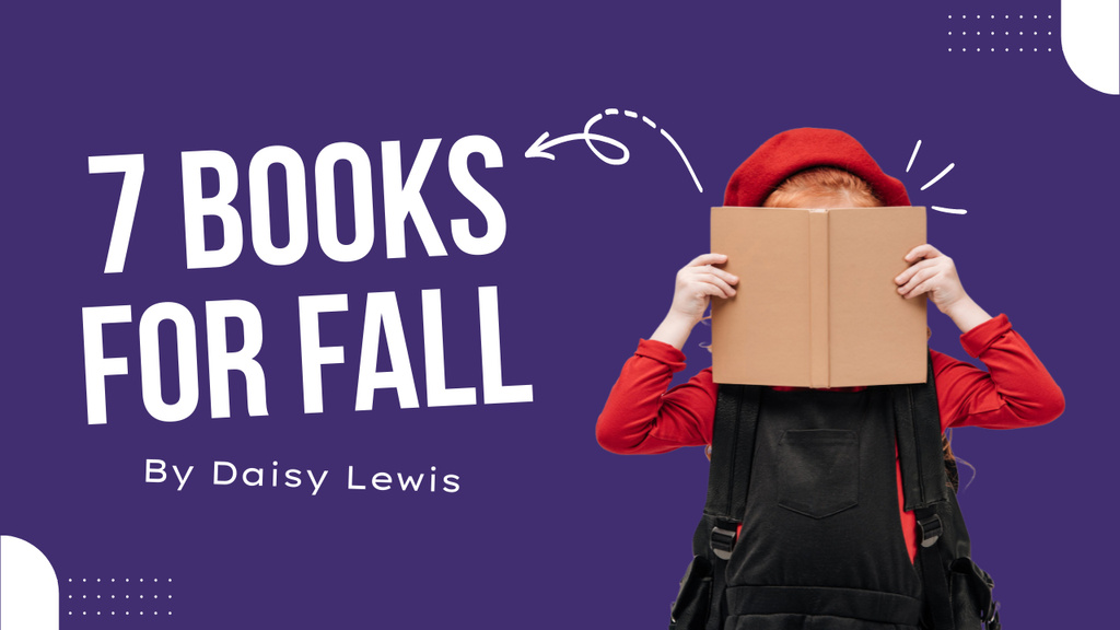 Fall Books for Children Youtube Thumbnail – шаблон для дизайну