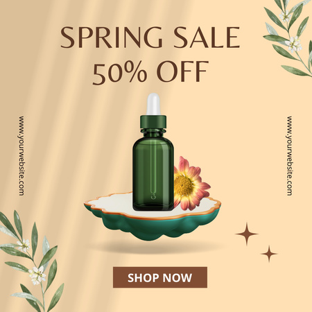 Designvorlage Spring Sale Skin Care Serum für Instagram AD