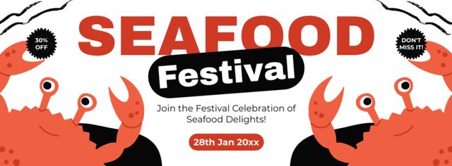 Announcement of Seafood Festival Event Facebook cover Design Template