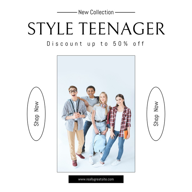 Ontwerpsjabloon van Instagram van Stylish Clothes For Teenagers With Discount