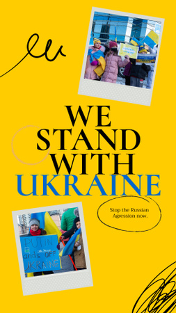 Ontwerpsjabloon van Instagram Story van We stand with Ukraine