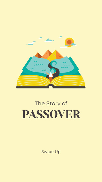 Passover History with Open Book Instagram Story Tasarım Şablonu
