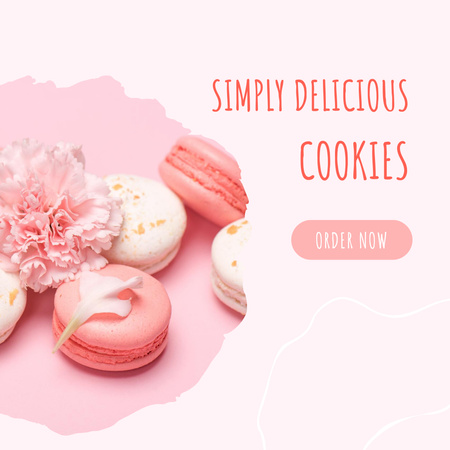 Yummy Pink Macaroons Instagram Design Template