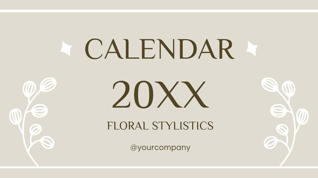 Plantilla de diseño de Creative Illustration of White Flowers Calendar 