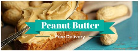 Delicious Sandwich with Peanut Butter Facebook cover Design Template
