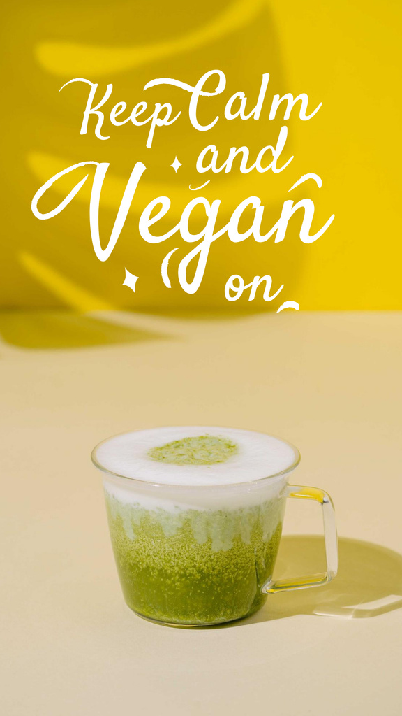 Designvorlage Vegan Lifestyle concept with Green Smoothie für Instagram Story
