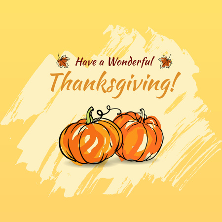 Cozy Thanksgiving Day Greeting With Pumpkins Animated Post Design Template