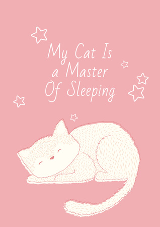 Designvorlage Zitat über schlafende Katze für Poster