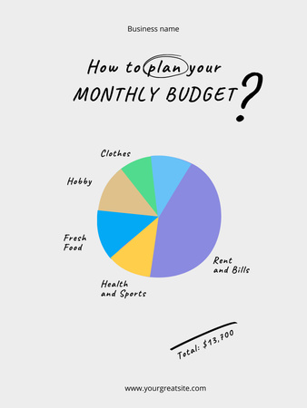 Plantilla de diseño de Illustration of Monthly Budget Plan with Diagram Poster US 