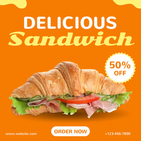 Designvorlage Mittagsangebot mit Sandwich für Instagram