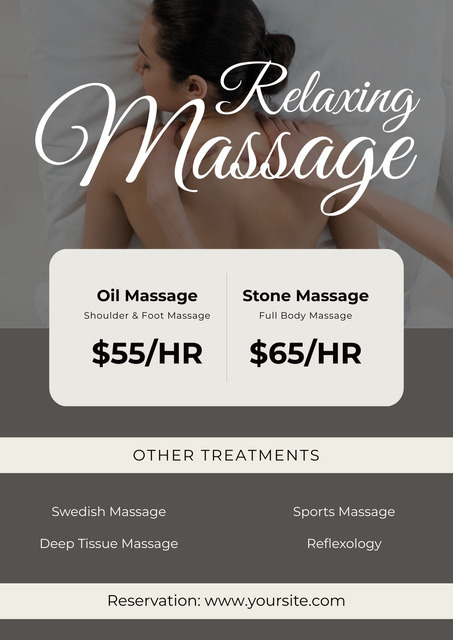 Massage Therapy Offer Poster Design Template