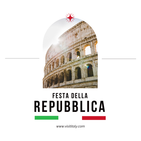 Plantilla de diseño de Coliseo en el Día Nacional de Italia Marfil Instagram 